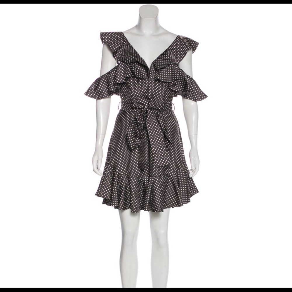 Zimmermann polka dot dress with ruffle trim